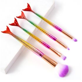 Fishtail handle makeup brush four-piece set